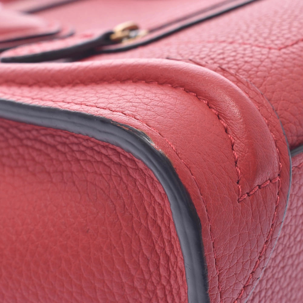 CELINE Luggage Shopper Bag Red Calfskin Handbag - Picture 6 of 9